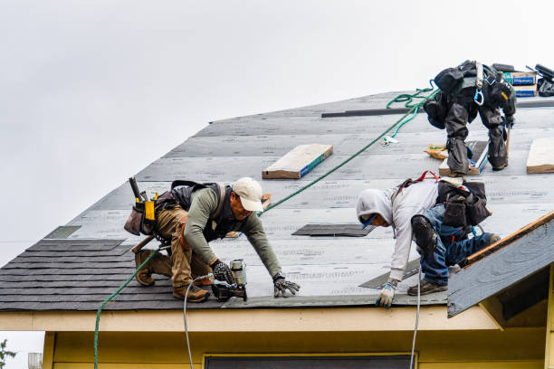 Professional Gutter Installation technician working in Manvel, TX